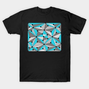 Abstract geometric pattern - gray and blue. T-Shirt